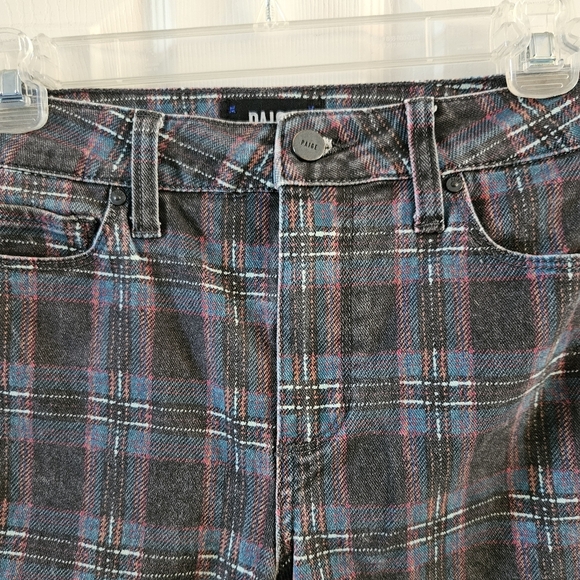 Paige Huxton Ankle Jeans Black Atlantic Tartan Plaid Size 27 - Picture 2 of 12